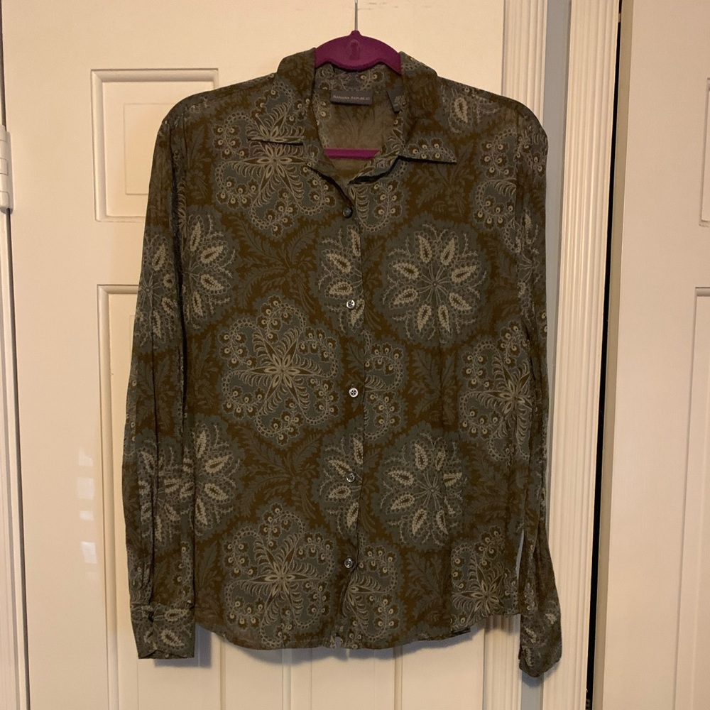 Sheer Gauzy Button Up from Banana Republic